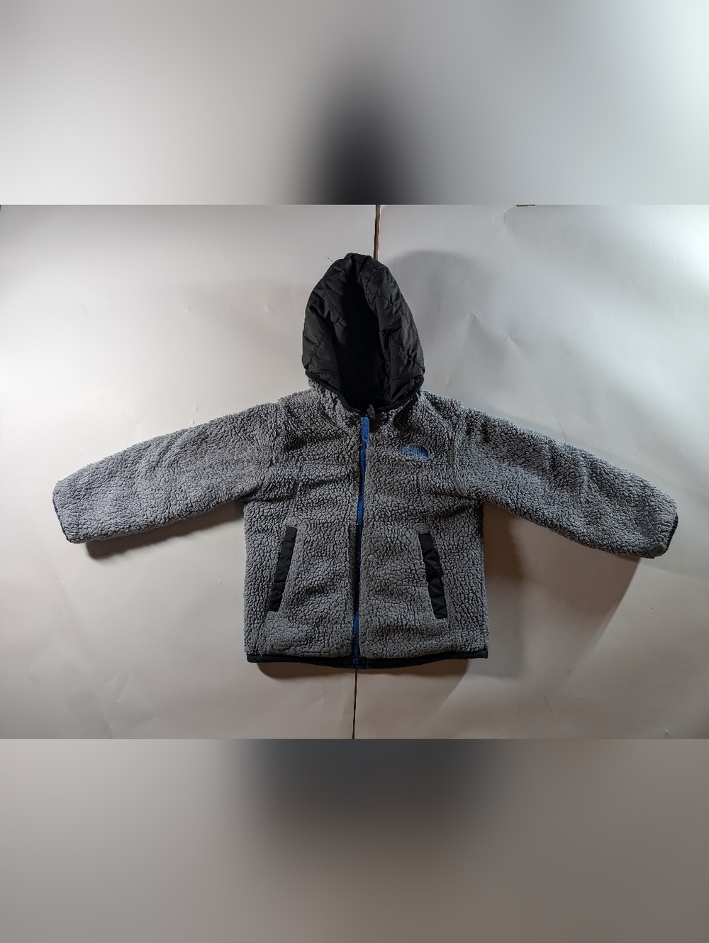 North Face Boys Kids  Puffer Winter Blue/Black FullZip Jacket Size 4t Reversible - Picture 2 of 8